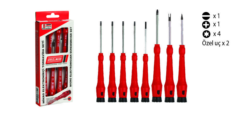 ElektronIkCI tornavIda takımı 8 Pcs  ( SL+PH+Torx  )